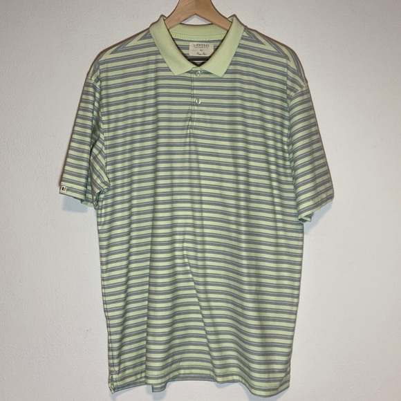 Linksoul Other - Linksoul Tempus Fugit Golf Polo Mint Green Stripe Sz XL Luxury Cotton 1952